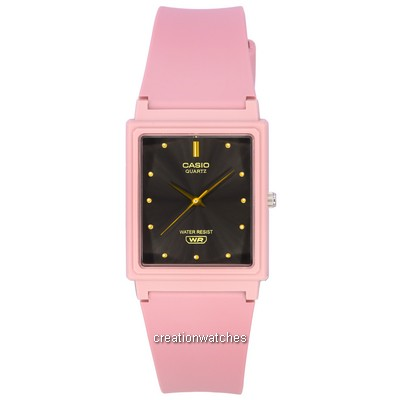 Relógio feminino Casio analógico rosa resina mostrador preto quartzo MQ-38UC-4A MQ38UC-4A