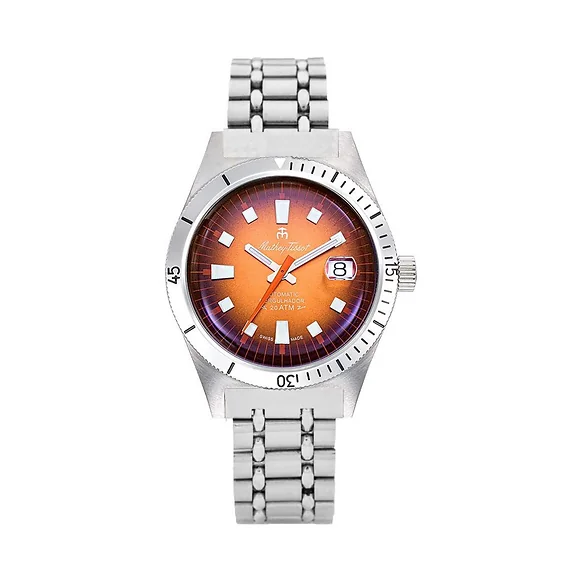 Mathey-Tissot Mergulhador Stainless Steel Orange Dial Automatic Diver's MRG3 200M Men's Watch Watch With Extra Strap