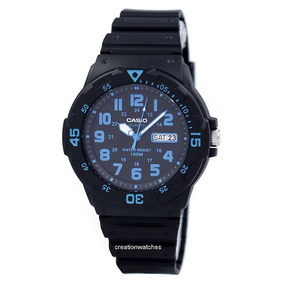 Casio Quartz 100M Analog Black Dial MRW-200H-2BVDF MRW200H-2BVDF Men's Watch