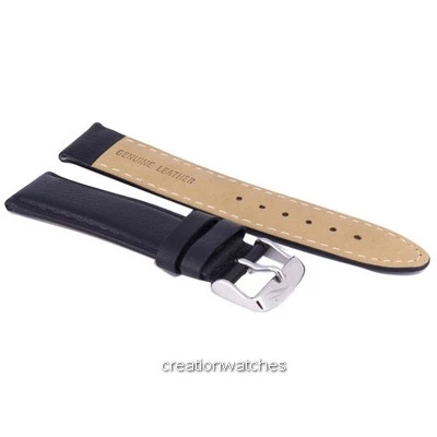 Black Ratio Brand Leather Watch Strap 20mm