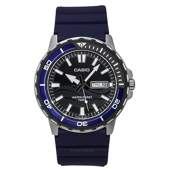 Casio Standard Analog Resin Strap Black Dial Quartz MTD-125-2A 100M Men's Watch