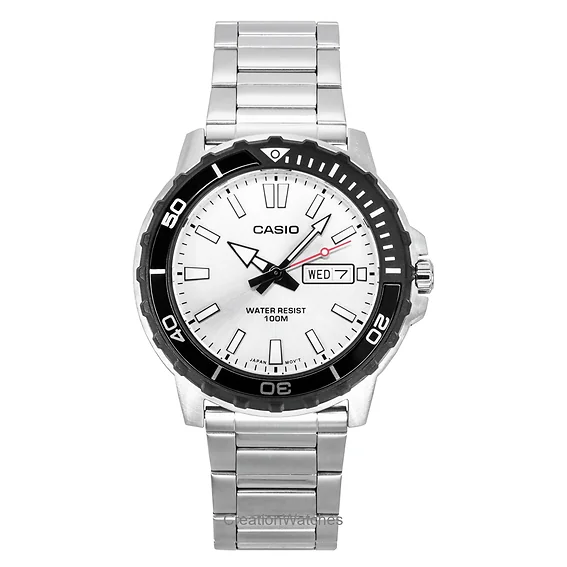 Casio Standard Analog Stainless Steel Silver Dial Quartz MTD-125D-7AV 100M Men's Watch