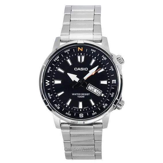 Casio Standard Analog Stainless Steel Black Dial Quartz MTD-130D-1A4V 100M Men's Watch
