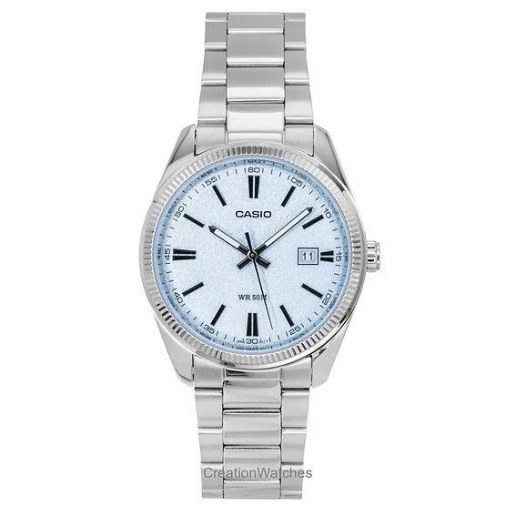 Casio Standard Analog Stainless Steel Light Blue Dial Quartz MTP-1302DA-2A2V Men's Watch