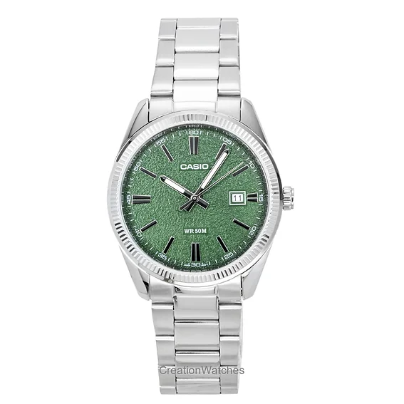 Casio Standard Analog Stainless Steel Green Dial Quartz MTP-1302DA-3AV Men's Watch