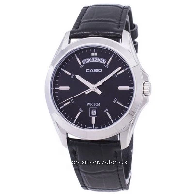 นาฬิกาข้อมือผู้ชาย Casio Analog Black Dial รุ่น MTP-1370L-1AVDF MTP-1370L-1AV