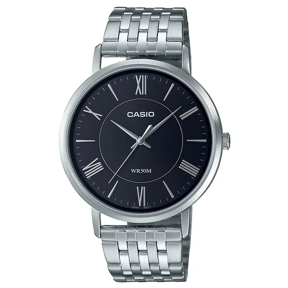 Casio Analog Black Dial Stainless Steel Quartz MTP-B110D-1A MTPB110D-1 Men's Watch
