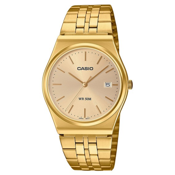 Casio Standard Analog Gold Tone Stainless Steel Gold Dial Quartz MTP-B145G-9AV Unisex Watch