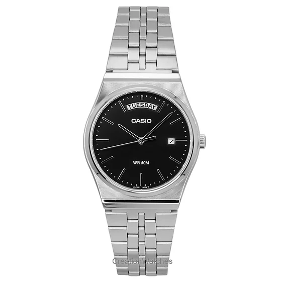 Casio Standard Analog Stainless Steel Black Dial Quartz MTP-B146D-1AV Men's Watch
