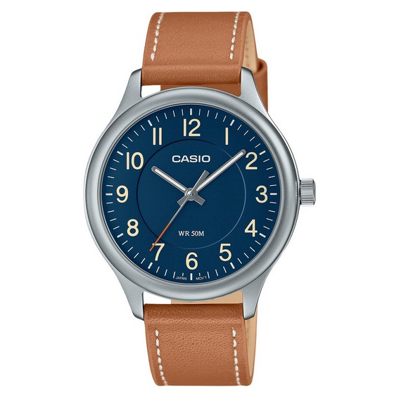 Casio Standard Analog Leather Strap Blue Dial Quartz MTP-B160L-2B Men's Watch