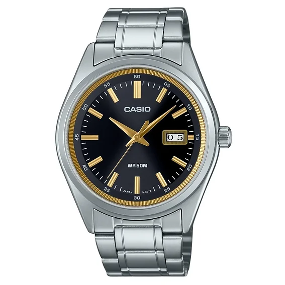 Casio Standard Analog Stainless Steel Black Dial Quartz MTP-B180D-1A2V Men's Watch