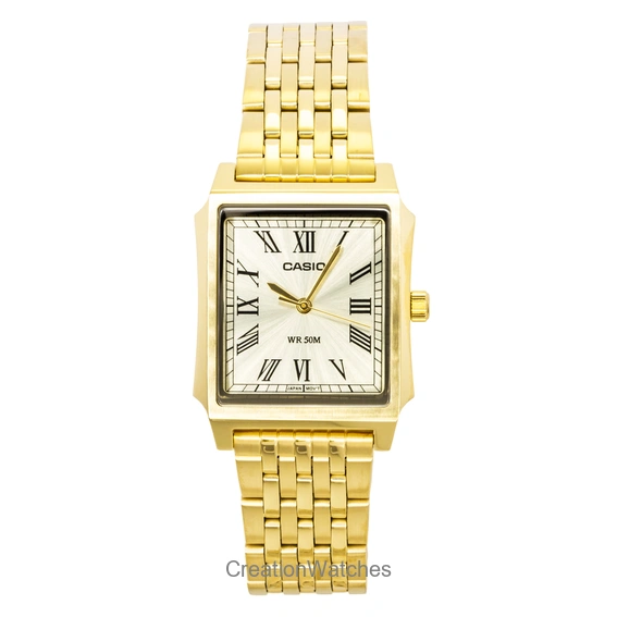 Casio Analog Stainless Steel Gold Dial Quartz MTP-B190G-9BV Men's Watch