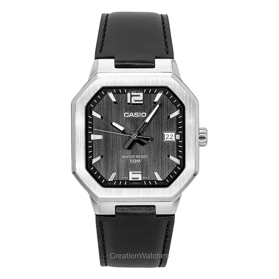 Casio Analog Leather Strap Black Dial Quartz MTP-B195L-1AV Men's Watch