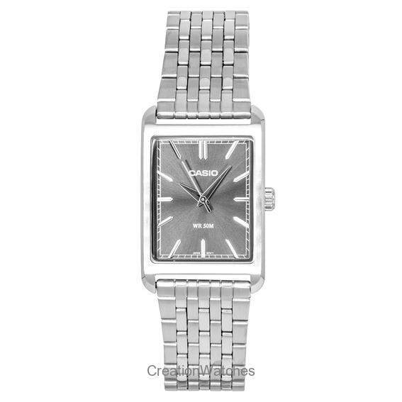 Casio Analog Stainless Steel Grey Dial Quartz MTP-B215D-8AV Men's Watch