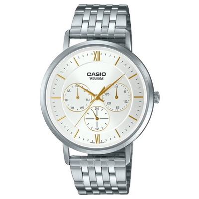 Casio Analog Silver Dial Stainless Steel Quartz MTP-B300D-7A MTPB300D-7 Men's Watch