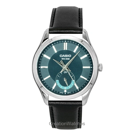 Casio Analog Leather Strap Green Dial Quartz MTP-B315L-3AV Men's Watch