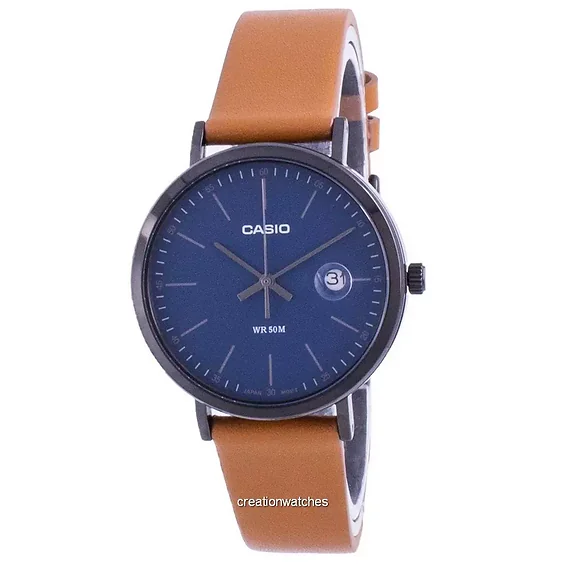 Casio Analog Blue Dial Leather Strap MTP-E175BL-2E MTPE175BL-2 Men's Watch