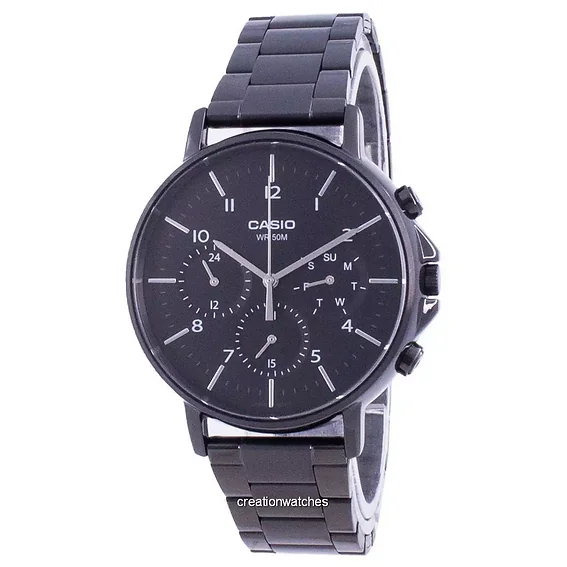 Casio Multi Hands Black Dial Stainless Steel Quartz MTP-E321B-1A MTPE321B-1 Men's Watch