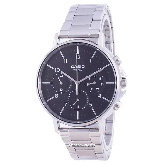 Casio Orologio Uomo Analogico MTP-1374D-1 - Quarzo, Cinturino In Acciaio Inox, Quadrante Nero, 5 ATM - 3