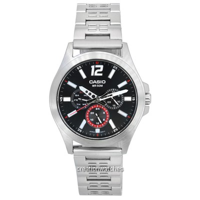 Relógio masculino Casio analógico multifuncional quartzo MTP-E350D-1B MTPE350D-1B