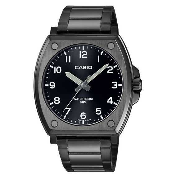 Casio Standard Analog Black Ion Plated Stainless Steel Black Dial Quartz MTP-E730B-1AV Men's Watch