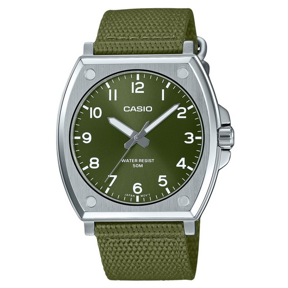 Casio Standard Analog Cloth Strap Green Dial Quartz MTP-E730C-3AV Men's Watch