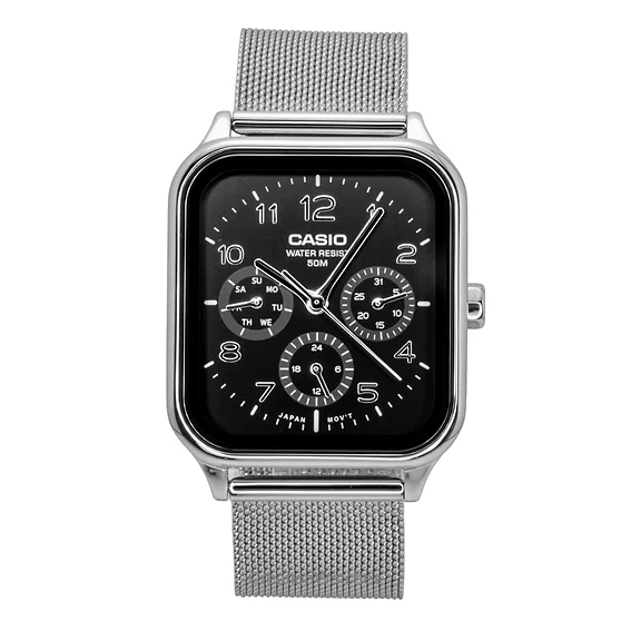 Casio Standard Analog Stainless Steel Black Dial Quartz MTP-M306M-1AV Men's Watch