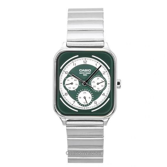 Casio Standard Analog Stainless Steel Green And White Dial Quartz MTP-M307D-3BV Men's Watch