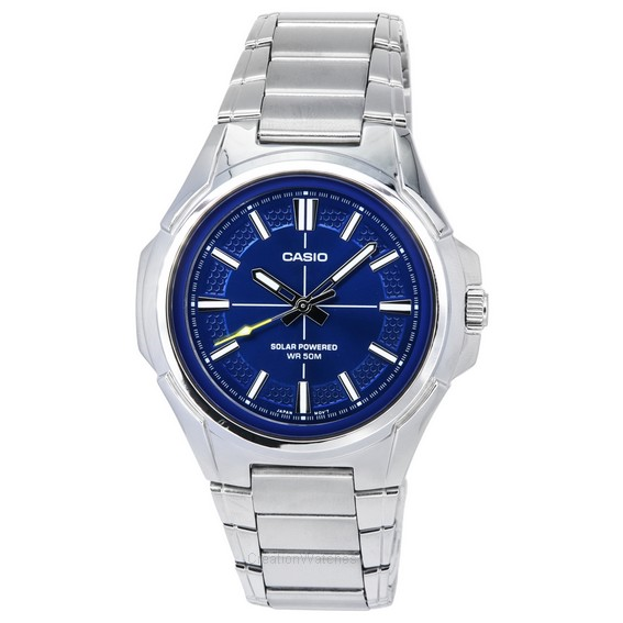 Casio Standard Analog Stainless Steel Blue Dial Solar MTP-RS100D-2A Men's Watch