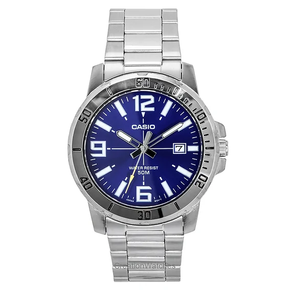 Casio Enticer Analog Stainless Steel Blue Dial Quartz MTP-VD01D-2BV Men's Watch