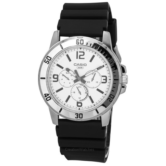 カシオ スタンダード アナログ 樹脂ストラップ ホワイト ダイヤル クォーツ MTP-VD300-7B MTPVD300-7B メンズ腕時計