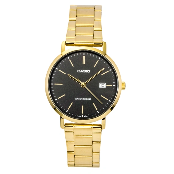 Casio Analog Gold Tone Stainless Steel Black Dial Quartz MTP-VT05G-1E Men's Watch