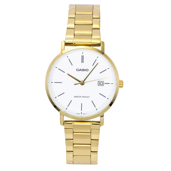 Casio Analog Gold Tone Stainless Steel White Dial Quartz MTP-VT05G-7E Men's Watch