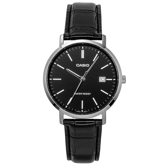 Casio Analog Leather Strap Black Dial Quartz MTP-VT05L-1E Men's Watch