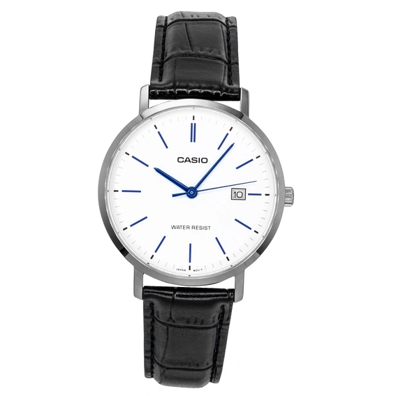 Casio Analog Leather Strap White Dial Quartz MTP-VT05L-7E Men's Watch