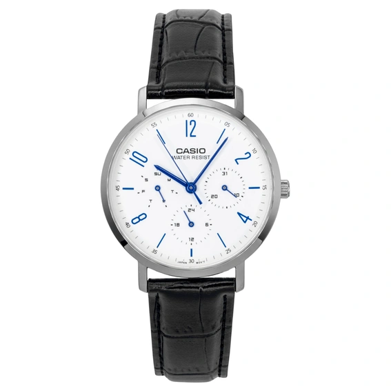 Casio Analog Leather Strap White Dial Quartz MTP-VT06L-7B Men's Watch