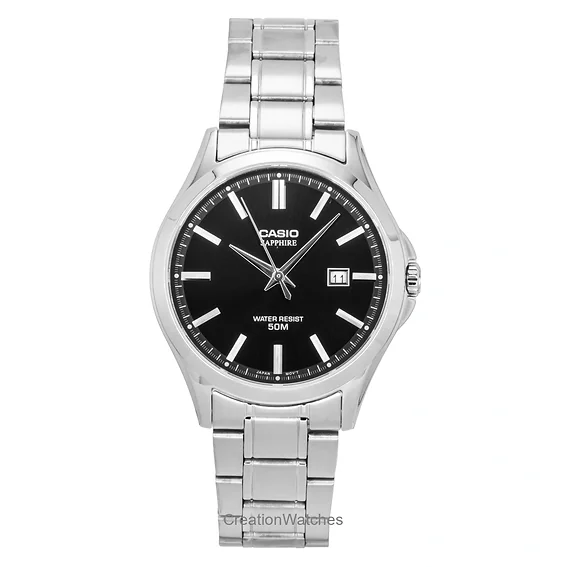 Casio Standard Analog Stainless Steel Black Dial Quartz MTS-115D-1AV Men's Watch