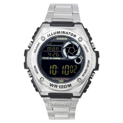 Casio Digital Black Dial Quartz MWD-100HD-1B MWD100HD-1B 100M Men's Watch