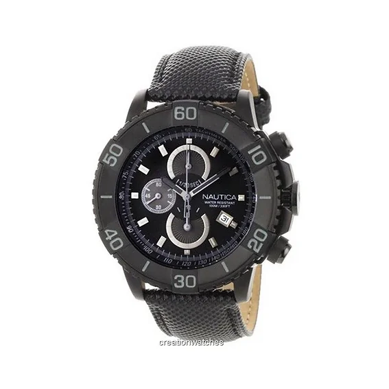 Nautica Men's N20062G NST 500 Black Polyurethane and Black Dial Watch