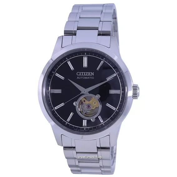 Citizen Open Heart Black Dial Stainless Steel Automatic NB4020-96E 100M Men's Watch