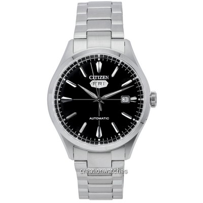 Relógio masculino Citizen C7 Series aço inoxidável mostrador preto automático NH8391-51E