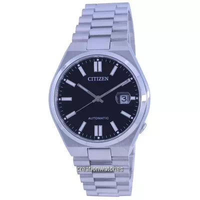 Relógio masculino Citizen Tsuyosa com mostrador preto em aço inoxidável automático NJ0150-81E