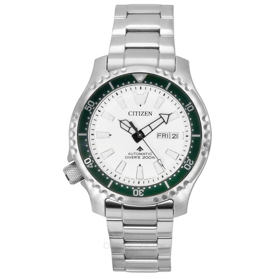 Citizen Promaster Marine Limited Edition หน้าปัดสีขาว นาฬิกาดำน้ำอัตโนมัติ รุ่น NY0168-64A 200M สำหรับผู้ชาย พร้อมสายรัดพิเศษ