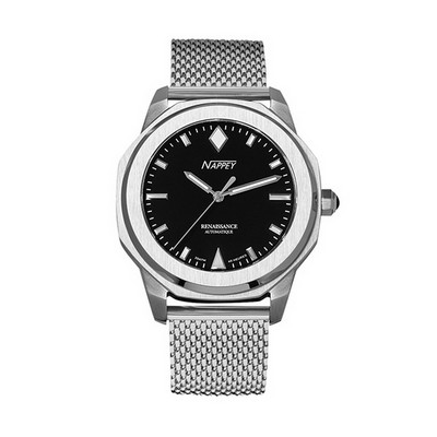 Nappey Renaissance Steel And Black Milanese Automatic NY41-AD1M-6B2AA 200M Unisex Watch