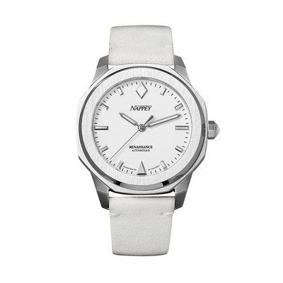 Nappey Renaissance Steel And White Suede Automatic NY41-AD2M-3B2A 200M Unisex Watch