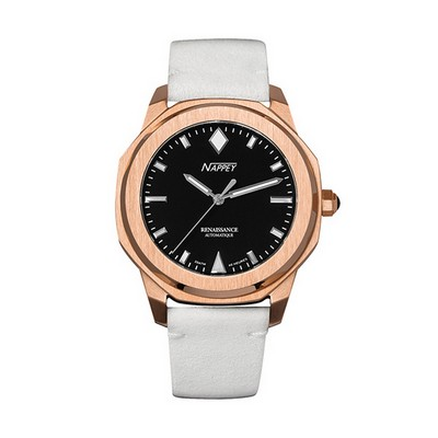 Nappey Renaissance Rose Gold And Black Suede Automatic NY41-BD1M-3B2A 200M Unisex Watch