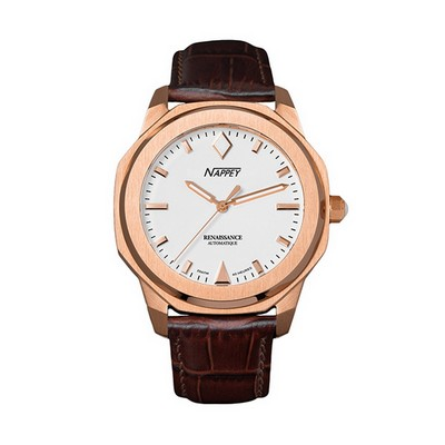 Nappey Renaissance Rose Gold And White Automatic NY41-BD2M-3B6A 200M Unisex Watch