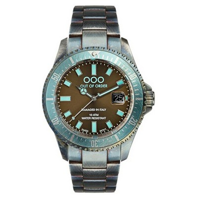 Out Of Order Turquoise And Casanova Brown Dial Quartz OOO.001-18.TU.MS 100M Men's Watch