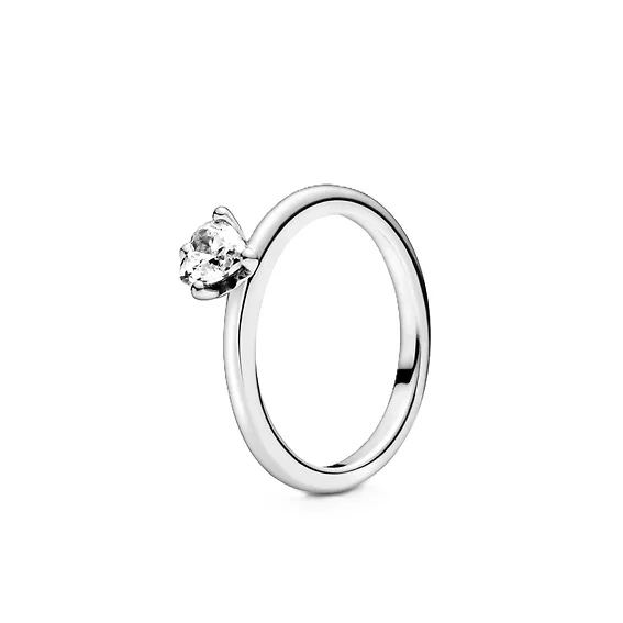PANDORA womens clear cubic zirconia heart ring watch