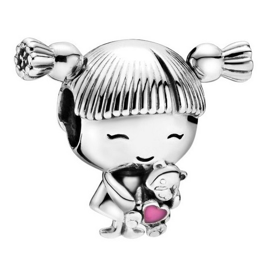 Pandora Little Girl Charm With Pink Enamel 798016EN160 For Women